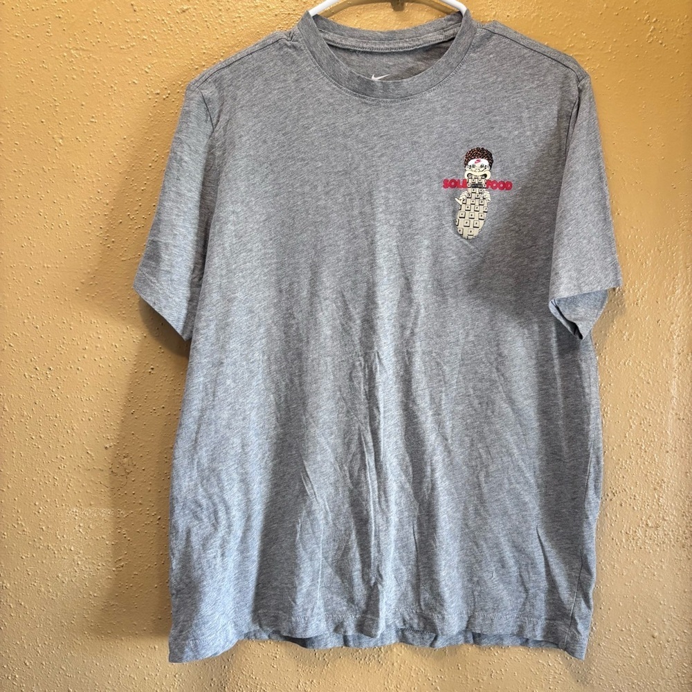 Nike Mens Sole Food Los Zapatos Mas Frescos Graphic T-Shirt Gray Large